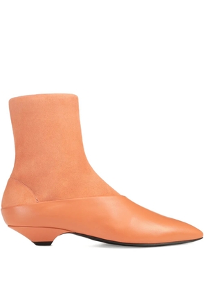 Sergio Rossi Beak pointed-toe boots - Orange