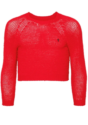 Doublet chunk-knit cropped jumper - Red
