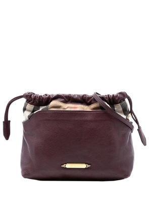 Burberry Pre-Owned 2017-2025 House Check Canvas and Calfskin Little Crush crossbody bag - Red