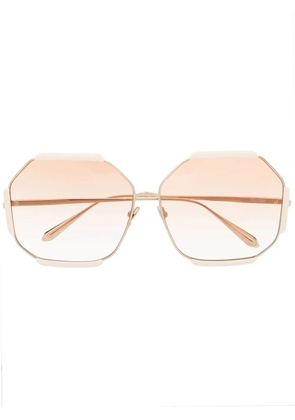Linda Farrow Margot oversize-frame sunglasses - Neutrals