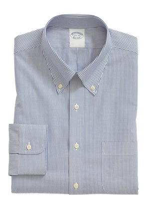 Brooks Brothers striped-pattern oxford shirt - Blue