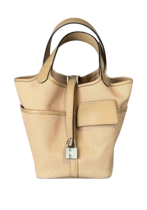 Hermès Pre-Owned 2022 Picotin 18 Swift-leather Toile-canvas palladium-hardware tote bag - Neutrals