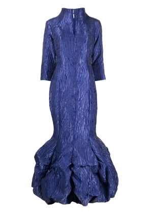 Baruni Entrance puffball-hem jacquard gown - Blue