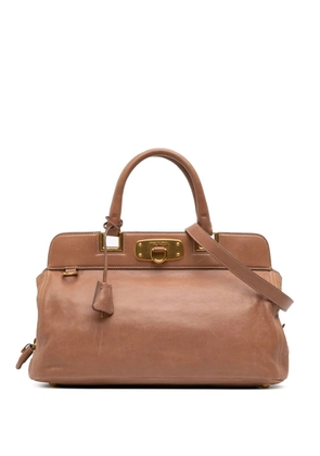 Prada Pre-Owned 2000-2025 Glace Calf Frame satchel - Brown