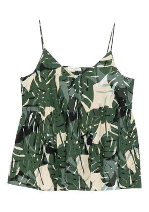 Marc O'Polo leaf-print V-neck top - Green