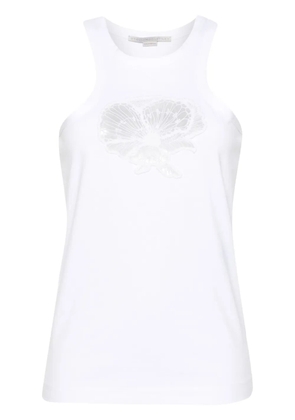 Stella McCartney floral-embroidered cotton tank top - White