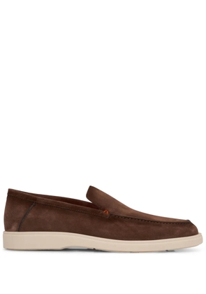 Santoni almond-toe suede loafers - Brown