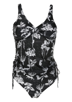 Lygia & Nanny Bruma botanical-print tankini - Black