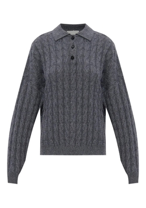 Lisa Yang cable-knit polo-neck jumper - Grey