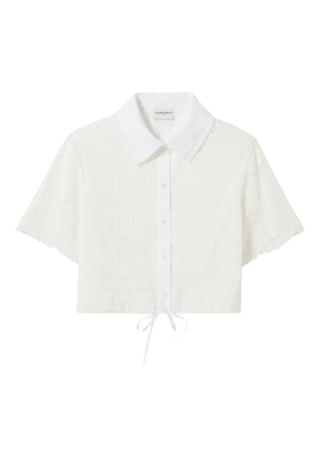 Claudie Pierlot lace-embellishment drawstring shirt - White