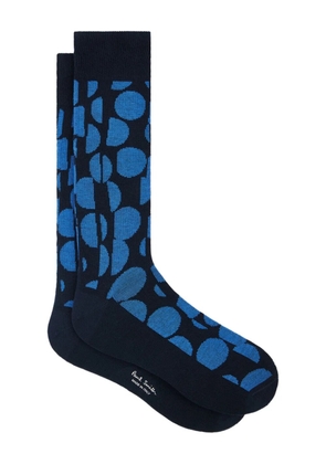 Paul Smith abstract-pattern cotton socks - Blue