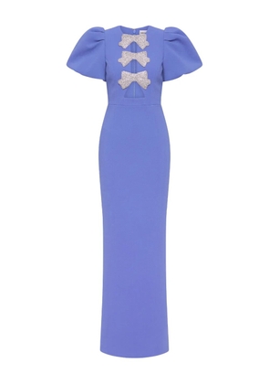 Rebecca Vallance puff-sleeves embellished maxi evening dress - Blue