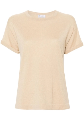Brunello Cucinelli metallic-threading T-shirt - Neutrals