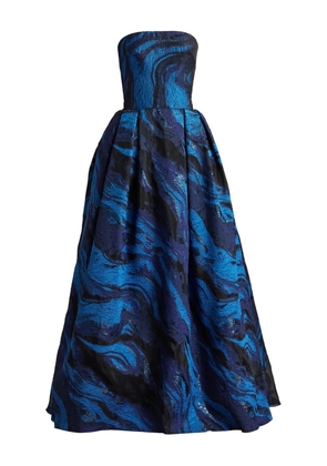Tadashi Shoji swirl-print gown dress - Blue