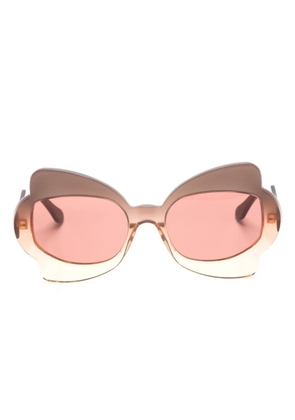 Marni Eyewear Monumental Gate oversize-frame sunglasses - Brown