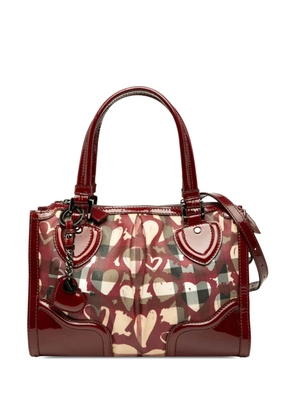 Burberry Pre-Owned 2010-2025 Patent Trimmed House Check Coated Canvas Hearts Pilgrim satchel - Brown