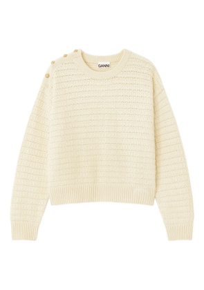 GANNI button-detail sweater - Neutrals