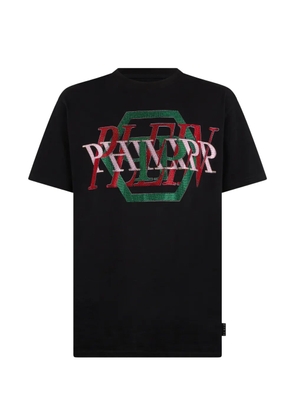 Philipp Plein rhinestone-logo T-shirt - Black