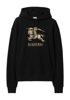 Burberry equestrian knight shaded check hoodie - Black