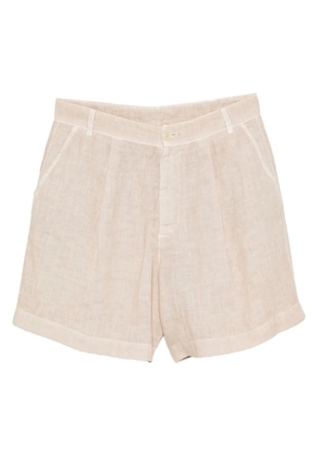 120% Lino pleated linen shorts - Neutrals