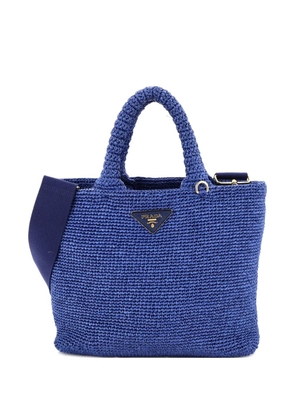 Prada Pre-Owned Convertible Open Tricot Raffia Medium tote bag - Blue