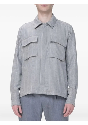 Eleventy striped pocket shirt - Grey