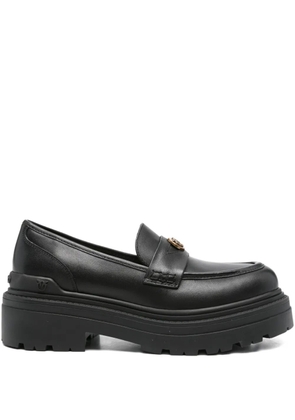 PINKO logo-plaque platform loafers - Black