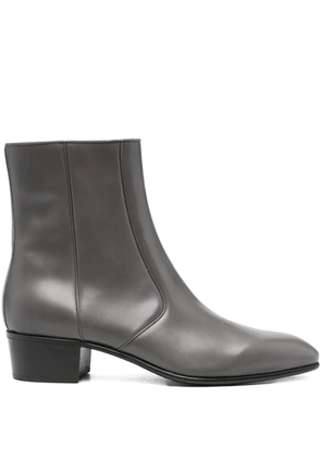 Husbands zip-detail leather boots - Grey