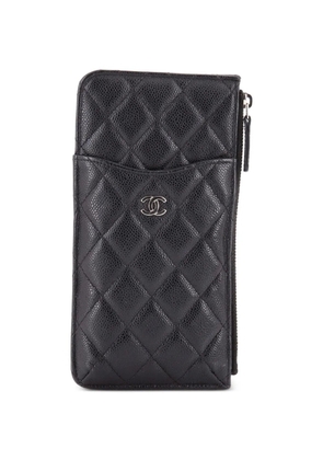 CHANEL Pre-Owned Classic Phone Case Quilted Caviar pouch - Black