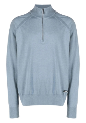 Calvin Klein lyocell-blend quarter-zip jumper - Blue