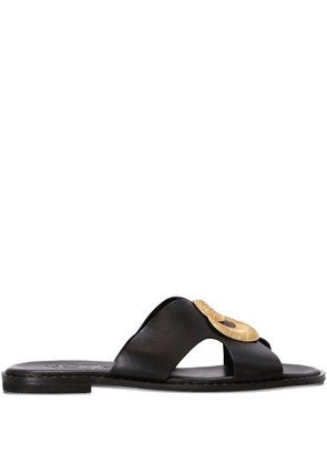 Kotris Sandals leather cross-strap sandals - Black