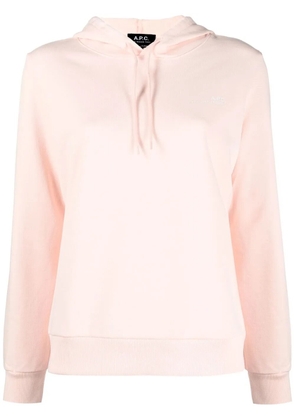 A.P.C. embroidered drawstring hoodie - Pink