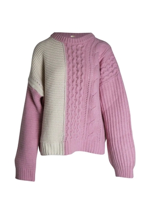 Stine Goya chunky knit colour block top - Pink