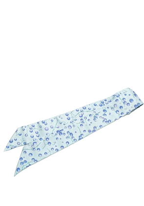 Hermès Pre-Owned 1990-2010 Red Berries Silk Twilly Scarf scarves - Blue