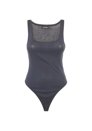 Jacquemus Pre-Owned ribbed square-neck top - Blue