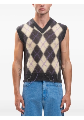 Marni argyle sweater vest - Neutrals