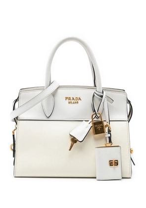 Prada Pre-Owned 2010-2025 Saffiano And City Calf Esplanade satchel - White