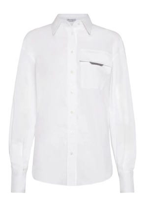 Brunello Cucinelli long-sleeved poplin shirt - White