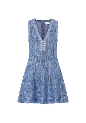 Milly Shelby pinstripe mini knitted dress - Blue