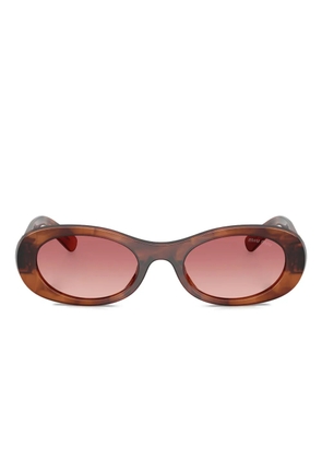 Miu Miu Eyewear tortoiseshell-pattern oval-frame sunglasses - Brown