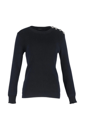 Balmain Pre-Owned button detail knit sweater - Blue