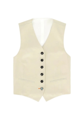 Fortela Demi button satin waistcoat - Neutrals