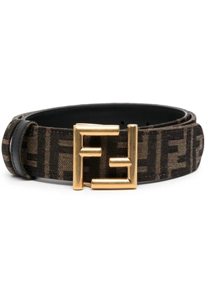 FENDI monogram-print logo-buckle belt - Neutrals