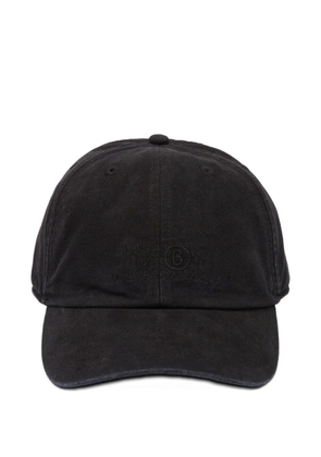 MM6 Maison Margiela logo-motif cotton baseball cap - Black