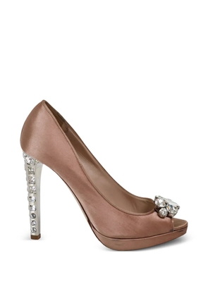 Miu Miu Pre-Owned crystal-embellishment sandals - Neutrals