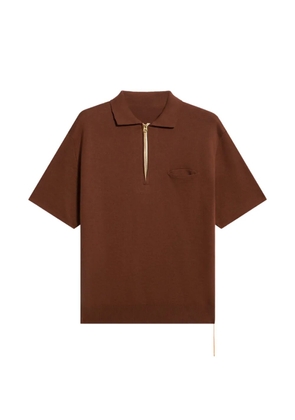 Fortela half-zip pocket polo shirt - Brown