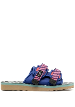 Suicoke MOTO jacquard touch-strap sandals - Blue