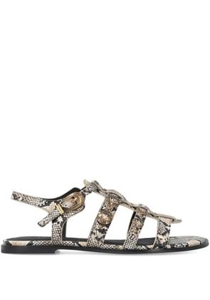 PINKO snakeskin-effect buckled sandals - Neutrals