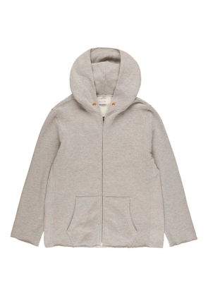 Les Tien raw-edge front-zip hoodie - Grey