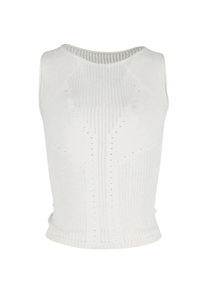 Alberta Ferretti Vintage punched sleeveless top - White